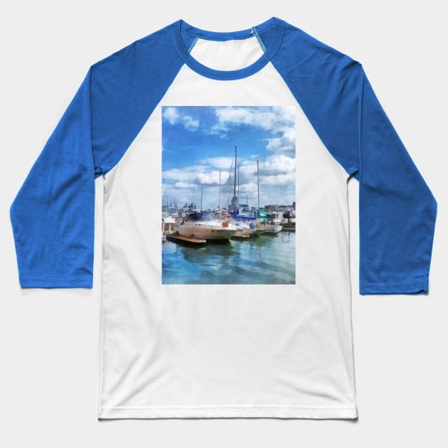 Baltimore MD - Boat Basin Fells Point Baseball T-Shirt by SusanSavad